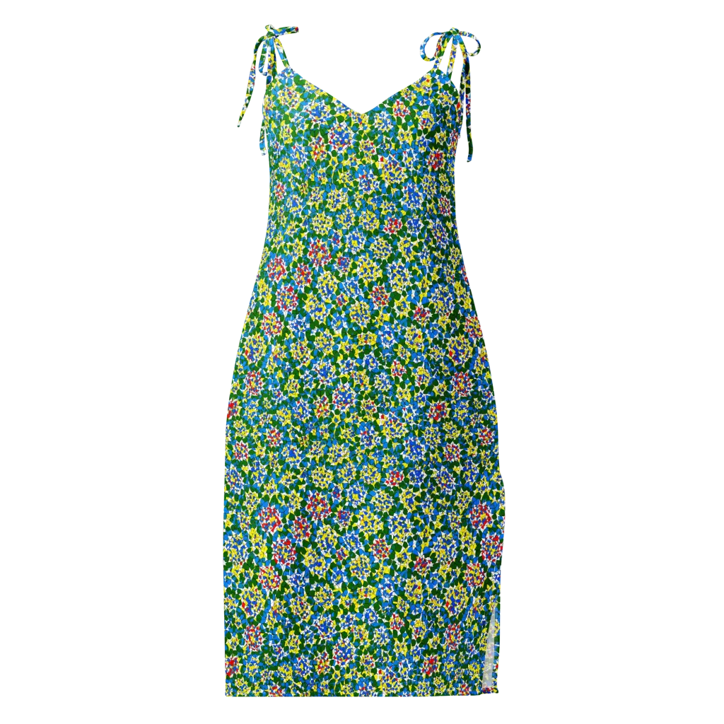 Chromatic Pebble Garden on Slip Dress — Front