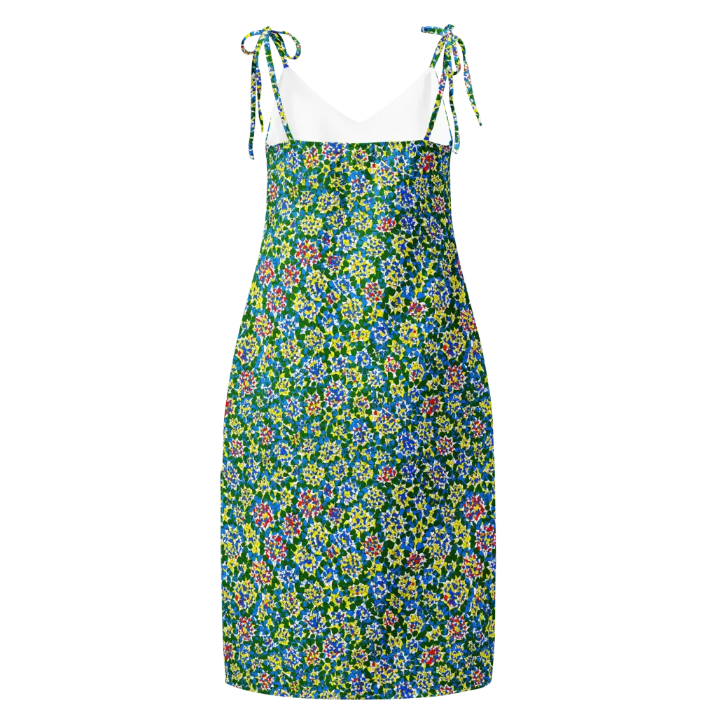 Chromatic Pebble Garden on Slip Dress — Back
