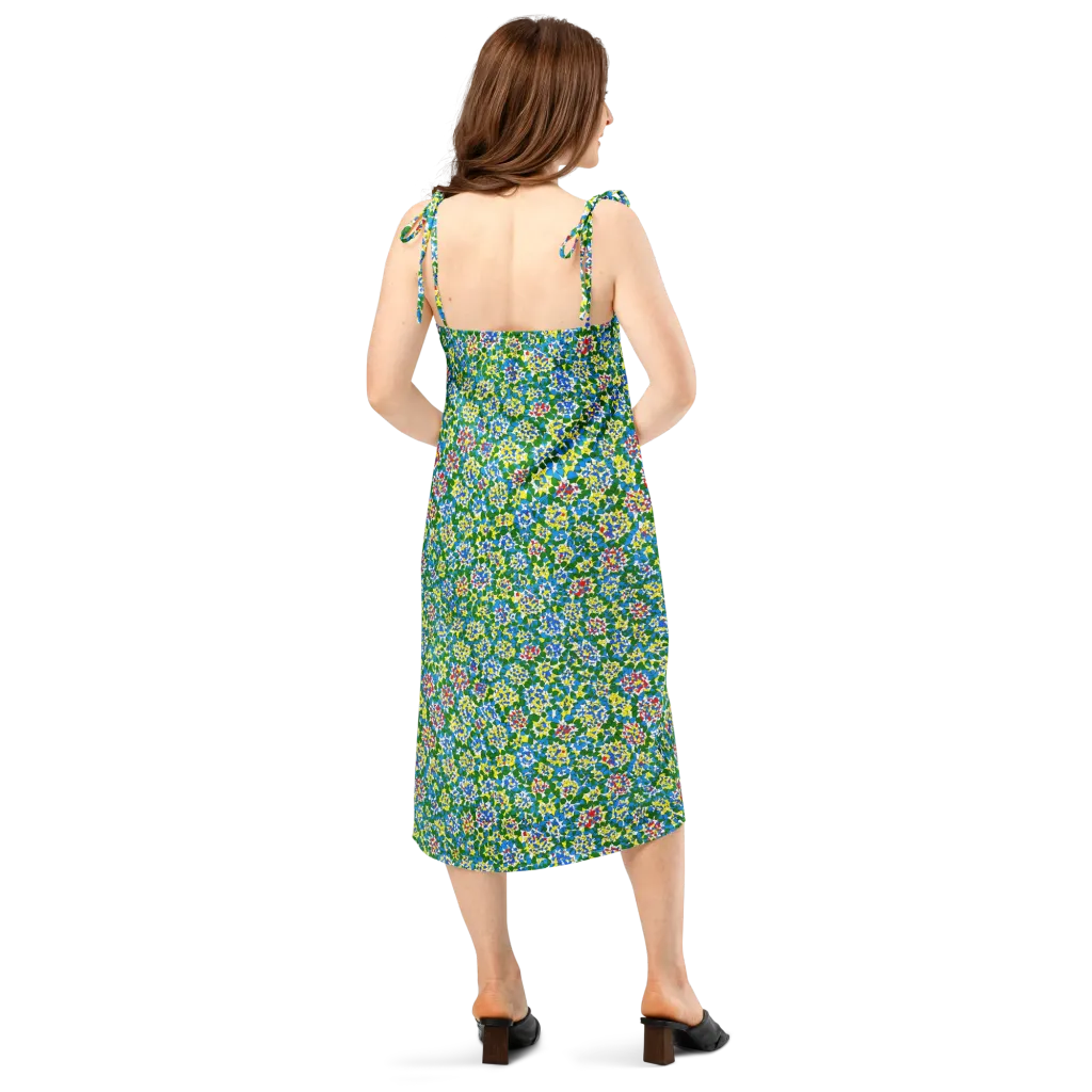 Chromatic Pebble Garden on Slip Dress — Back