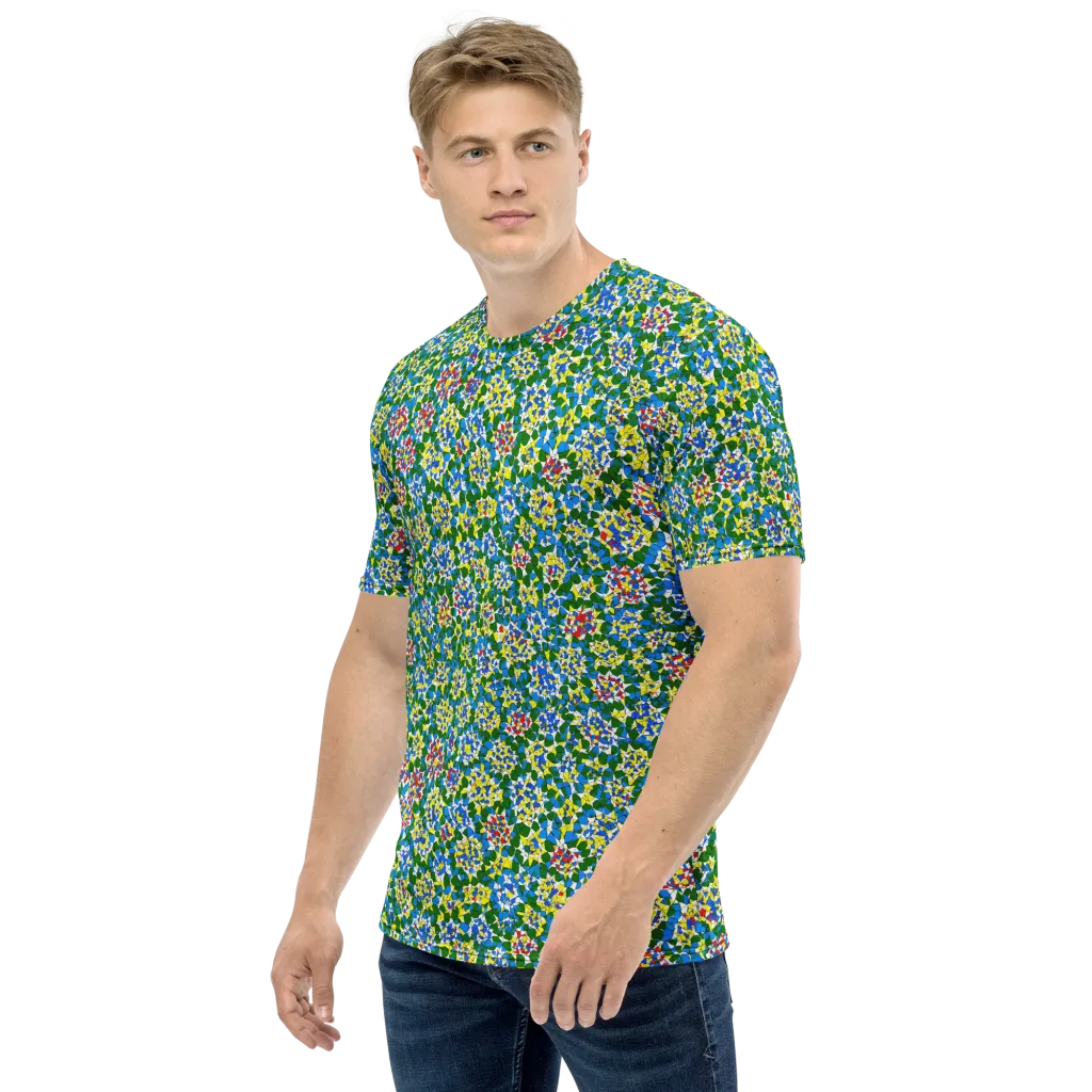 Chromatic Pebble Garden on Men's Crew Neck T-Shirt — Left
