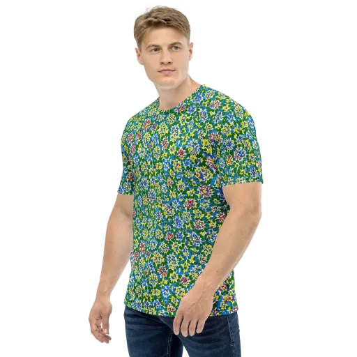 Chromatic Pebble Garden on a Men's Crew Neck T-Shirt