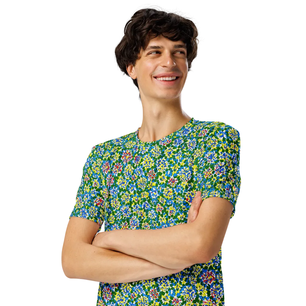 Chromatic Pebble Garden on Men's Crew Neck T-Shirt — Left Front