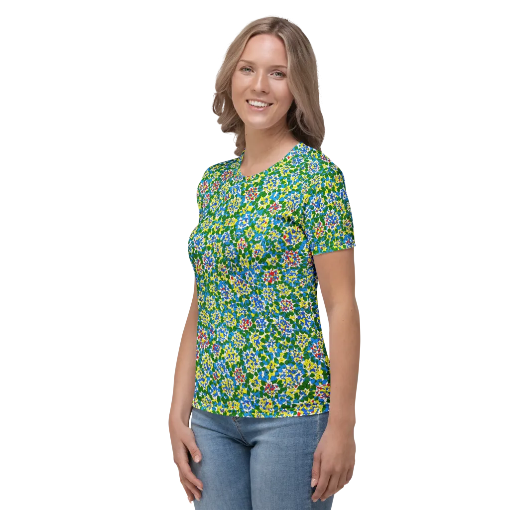 Chromatic Pebble Garden on Women's Crew Neck T-Shirt — Left