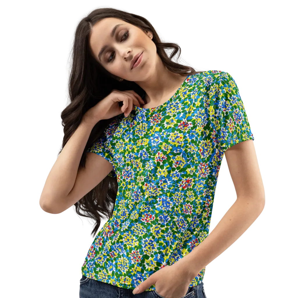 Chromatic Pebble Garden on Women's Crew Neck T-Shirt — Left Front