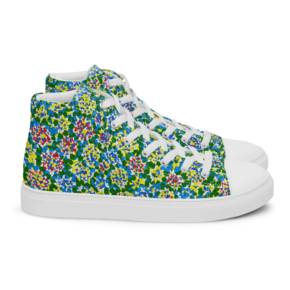 Chromatic Pebble Garden on Women's High Top Canvas Shoes — Right