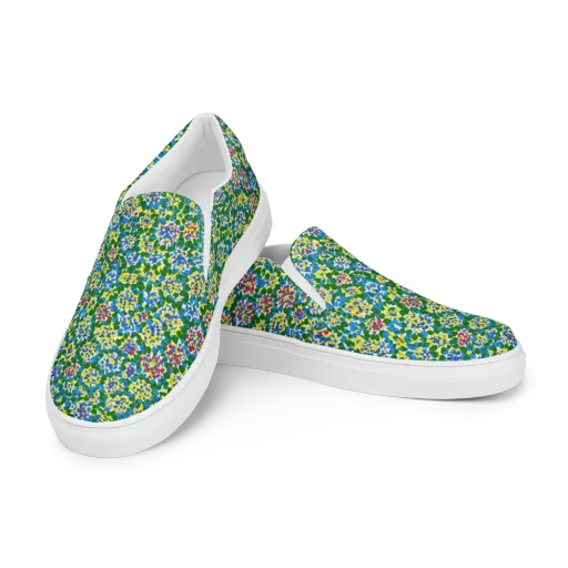 Chromatic Pebble Garden on a Men's Slip-On Canvas Shoes
