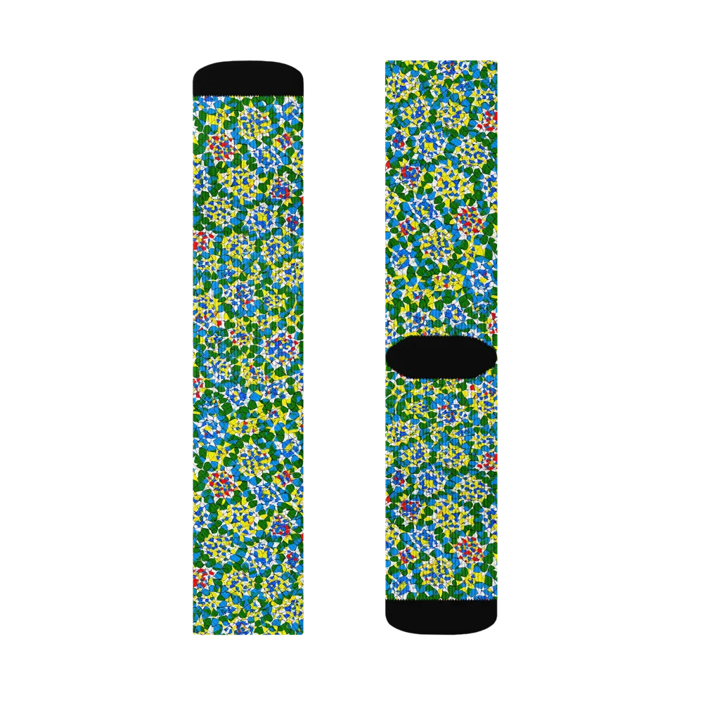 Chromatic Pebble Garden on Socks — Right Sock
