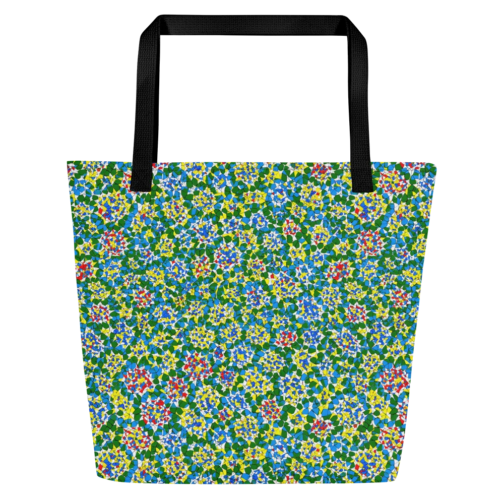 Chromatic Pebble Garden on Large Tote Bag W/ Pocket — Front