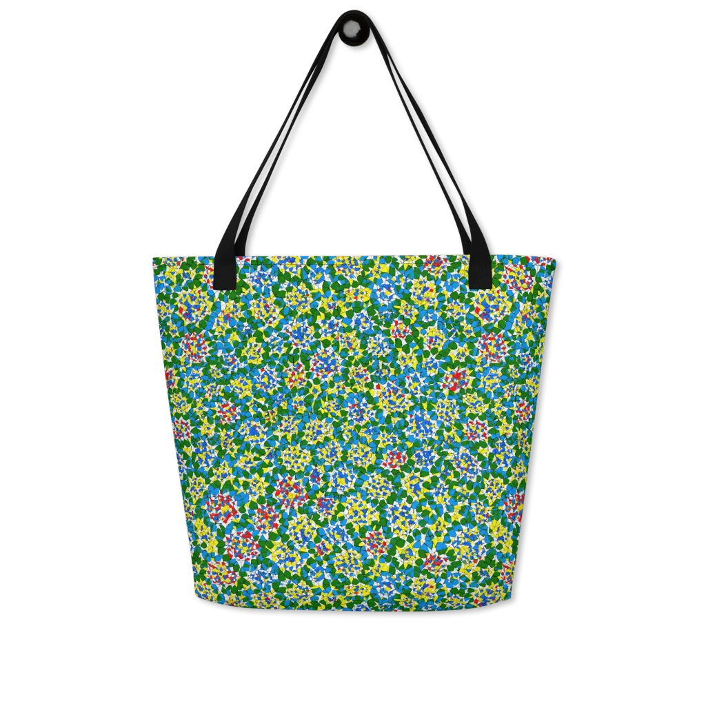 Chromatic Pebble Garden on Large Tote Bag W/ Pocket — Front