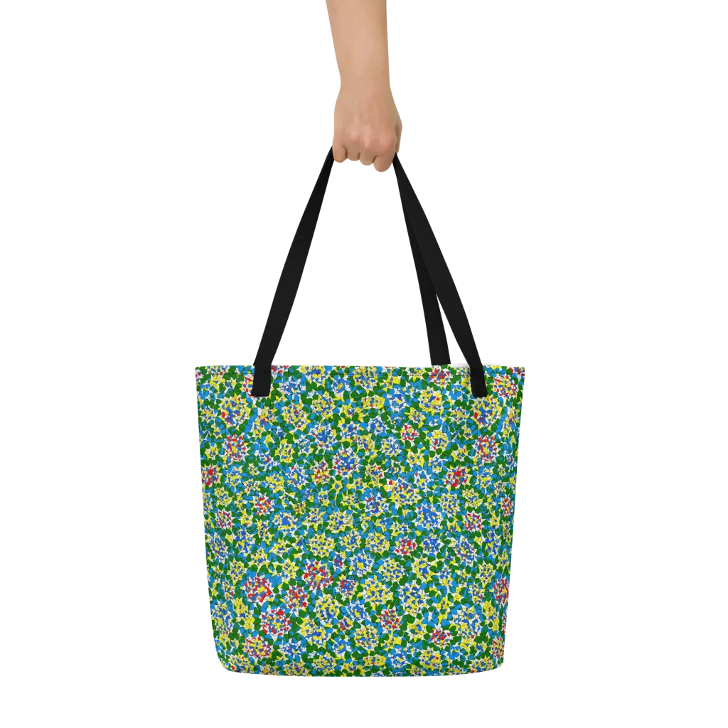 Chromatic Pebble Garden on Large Tote Bag W/ Pocket — Front