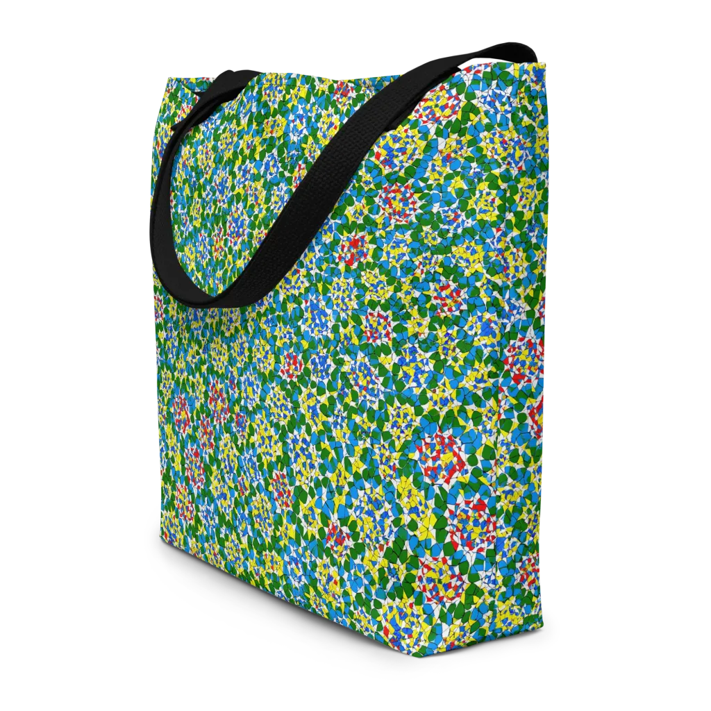 Chromatic Pebble Garden on Large Tote Bag W/ Pocket — Front