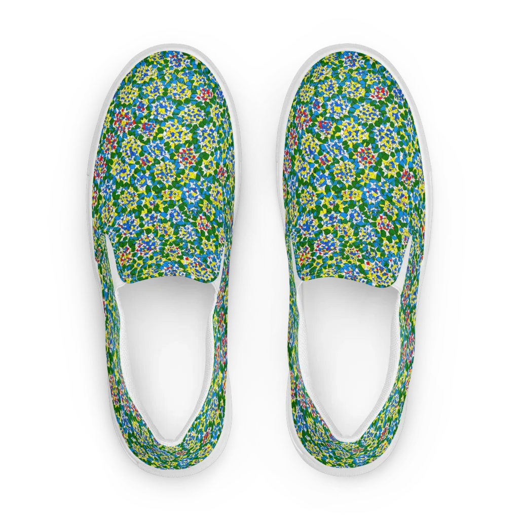 Chromatic Pebble Garden on Women's Slip-On Canvas Shoes — Front