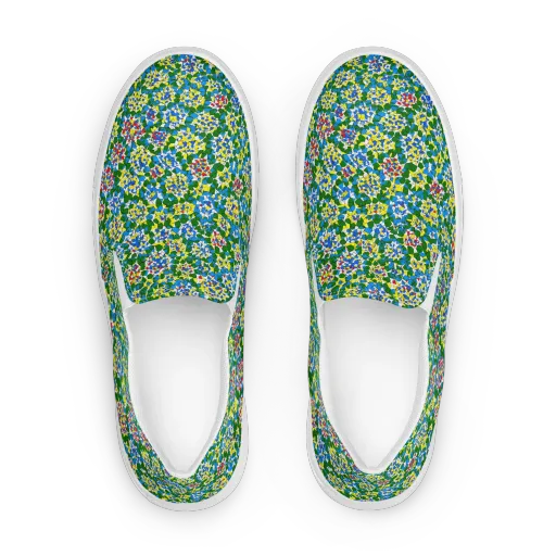 Chromatic Pebble Garden on a Women's Slip-On Canvas Shoes