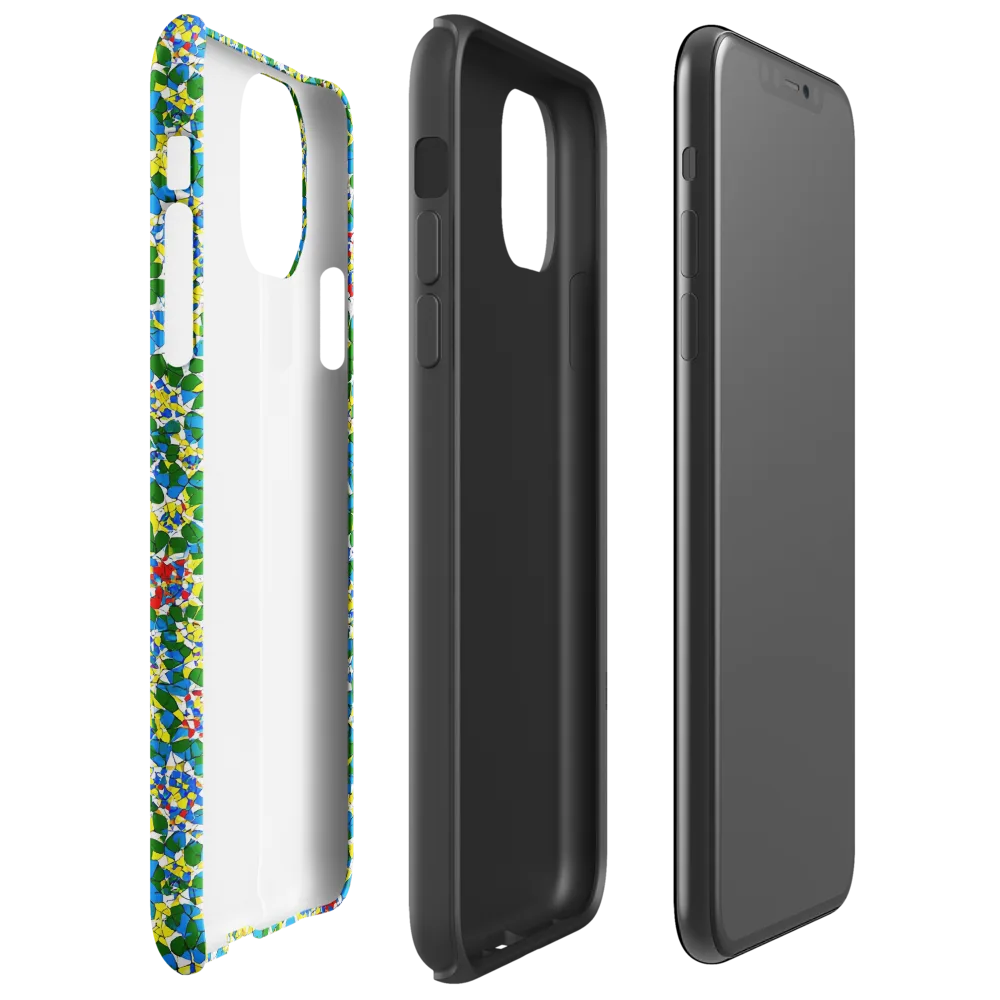 Chromatic Pebble Garden on Tough Case for iPhone® — Right