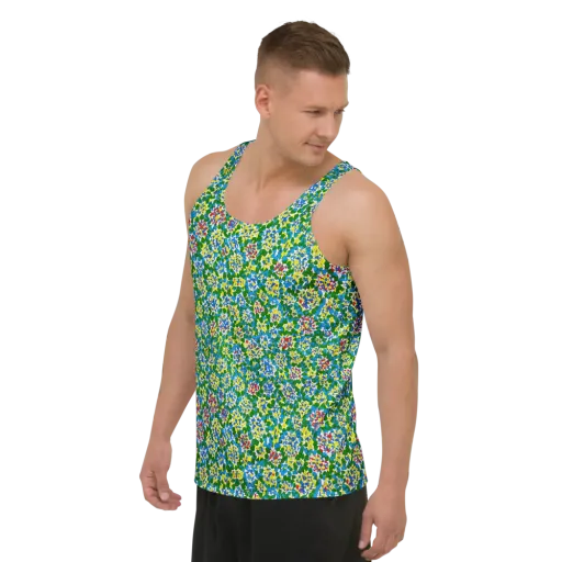 Chromatic Pebble Garden on a Men's Tank Top