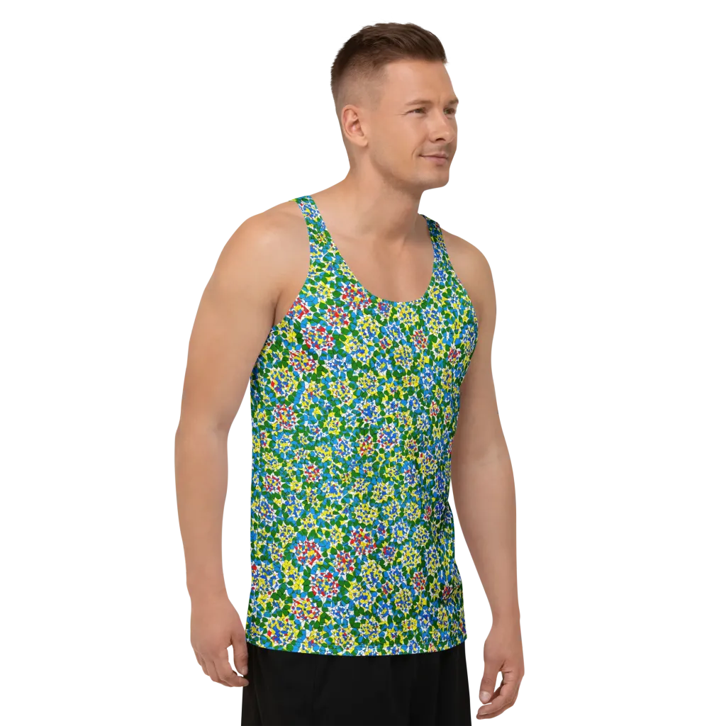 Chromatic Pebble Garden on Men's Tank Top — Right Front