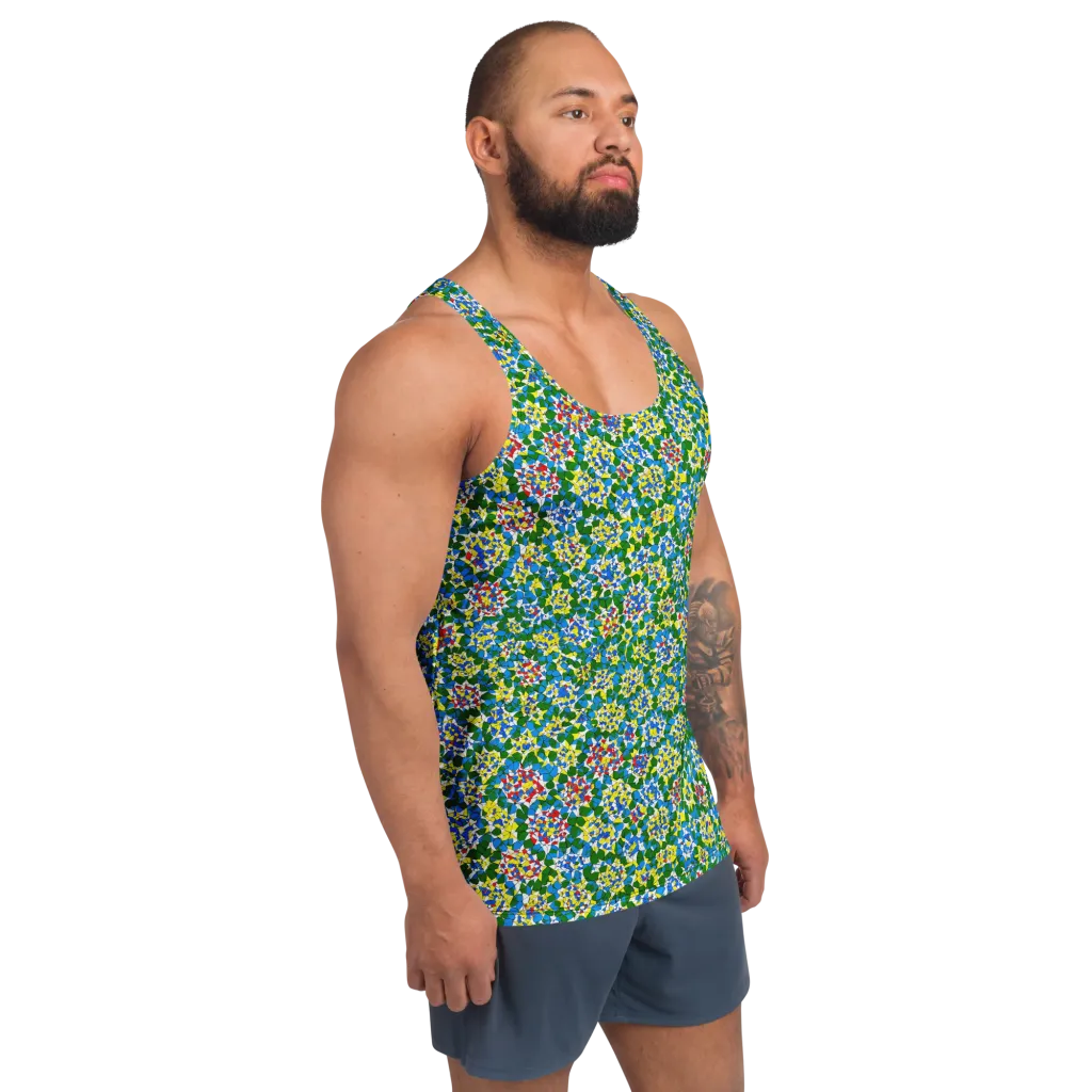 Chromatic Pebble Garden on Men's Tank Top — Right Front