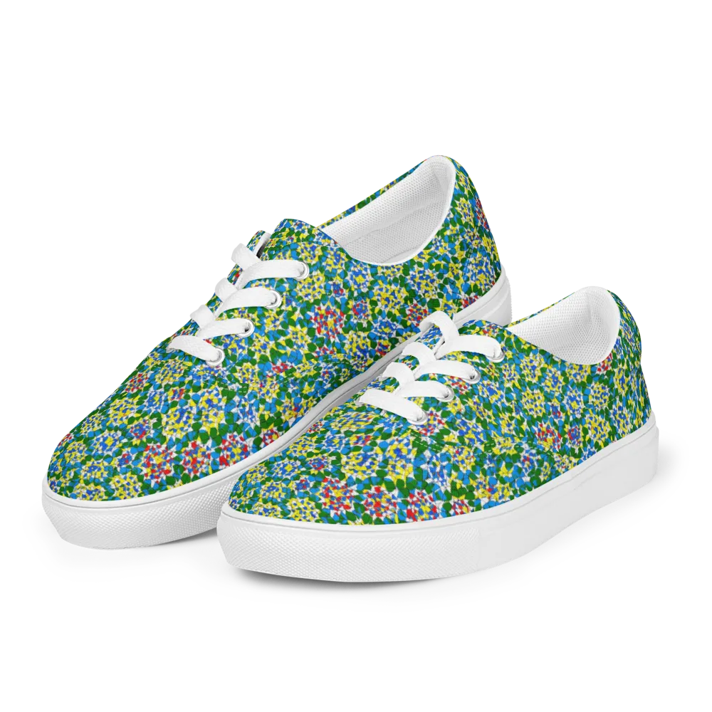 Chromatic Pebble Garden on Men's Lace-Up Canvas Shoes — Left Front