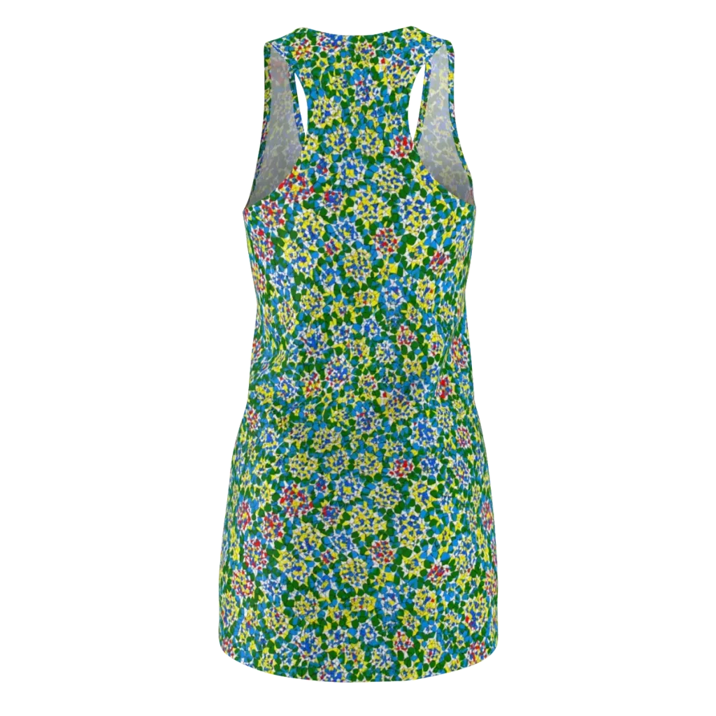 Chromatic Pebble Garden on Racerback Dress — Back