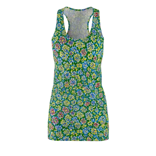 Chromatic Pebble Garden on a Racerback Dress