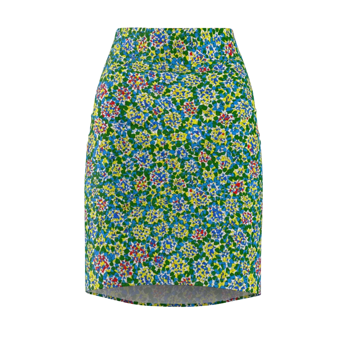 Chromatic Pebble Garden on Pencil Skirt — Front