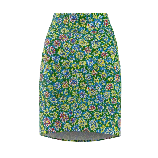 Chromatic Pebble Garden on a Pencil Skirt