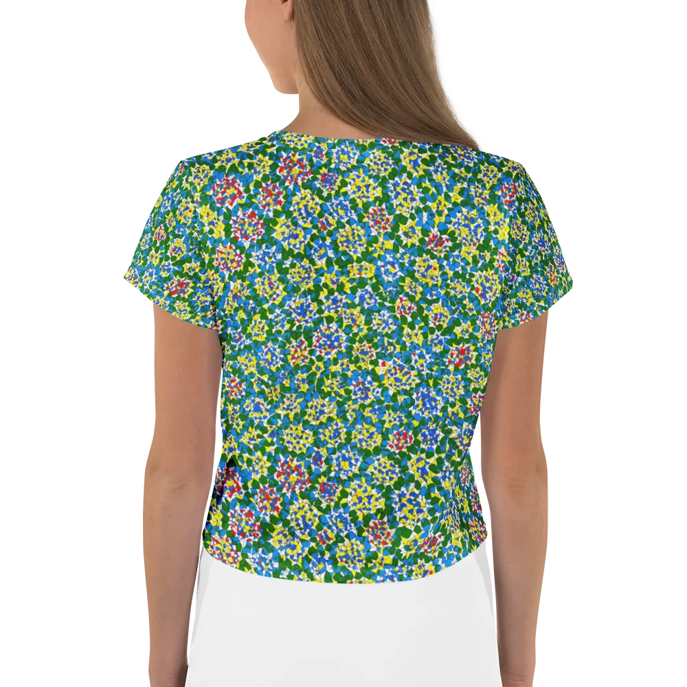 Chromatic Pebble Garden on Crop Tee — Back