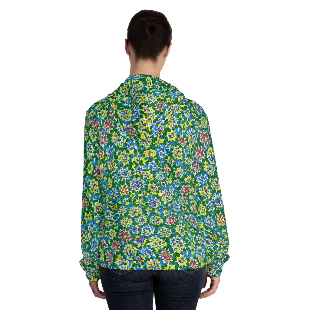 Chromatic Pebble Garden on Women's Full-Zip Hoodie — Back On Person