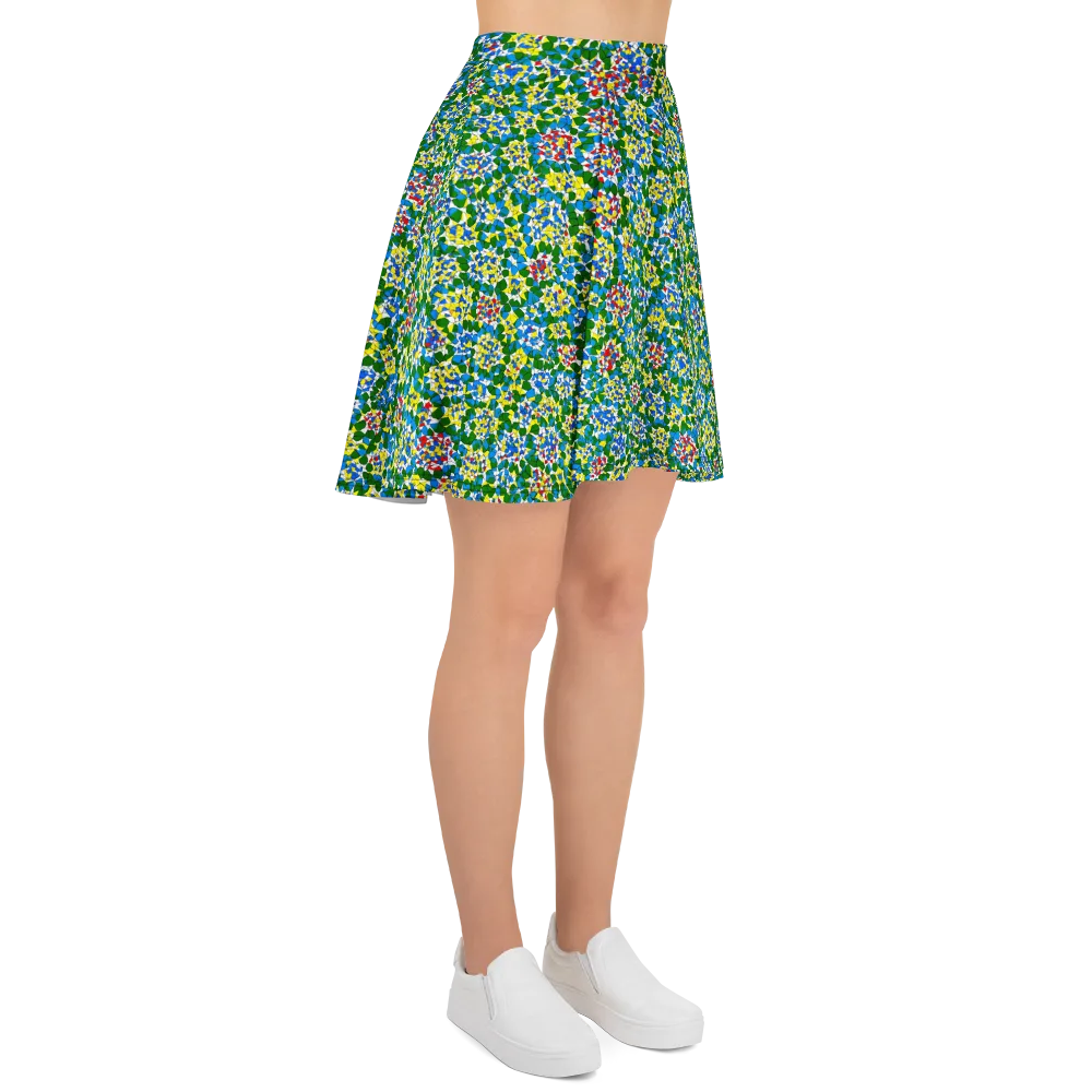 Chromatic Pebble Garden on Skater Skirt — Right