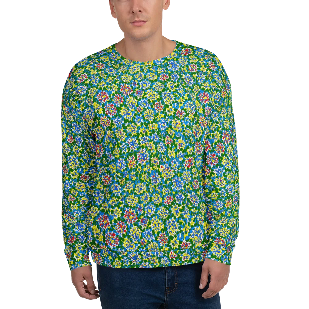 Chromatic Pebble Garden on Sweatshirt — Front