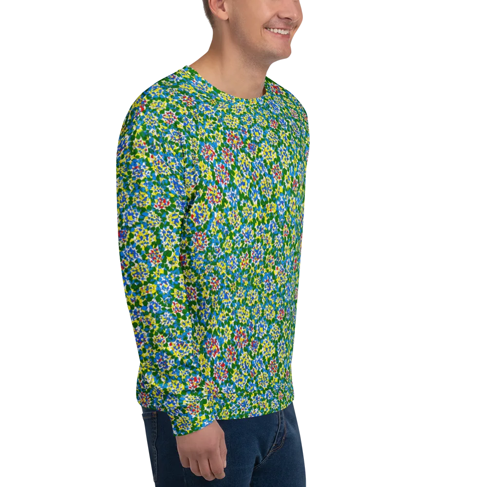 Chromatic Pebble Garden on Sweatshirt — Right Front