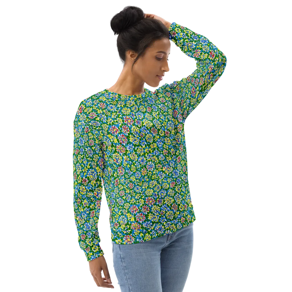 Chromatic Pebble Garden on Sweatshirt — Right Front