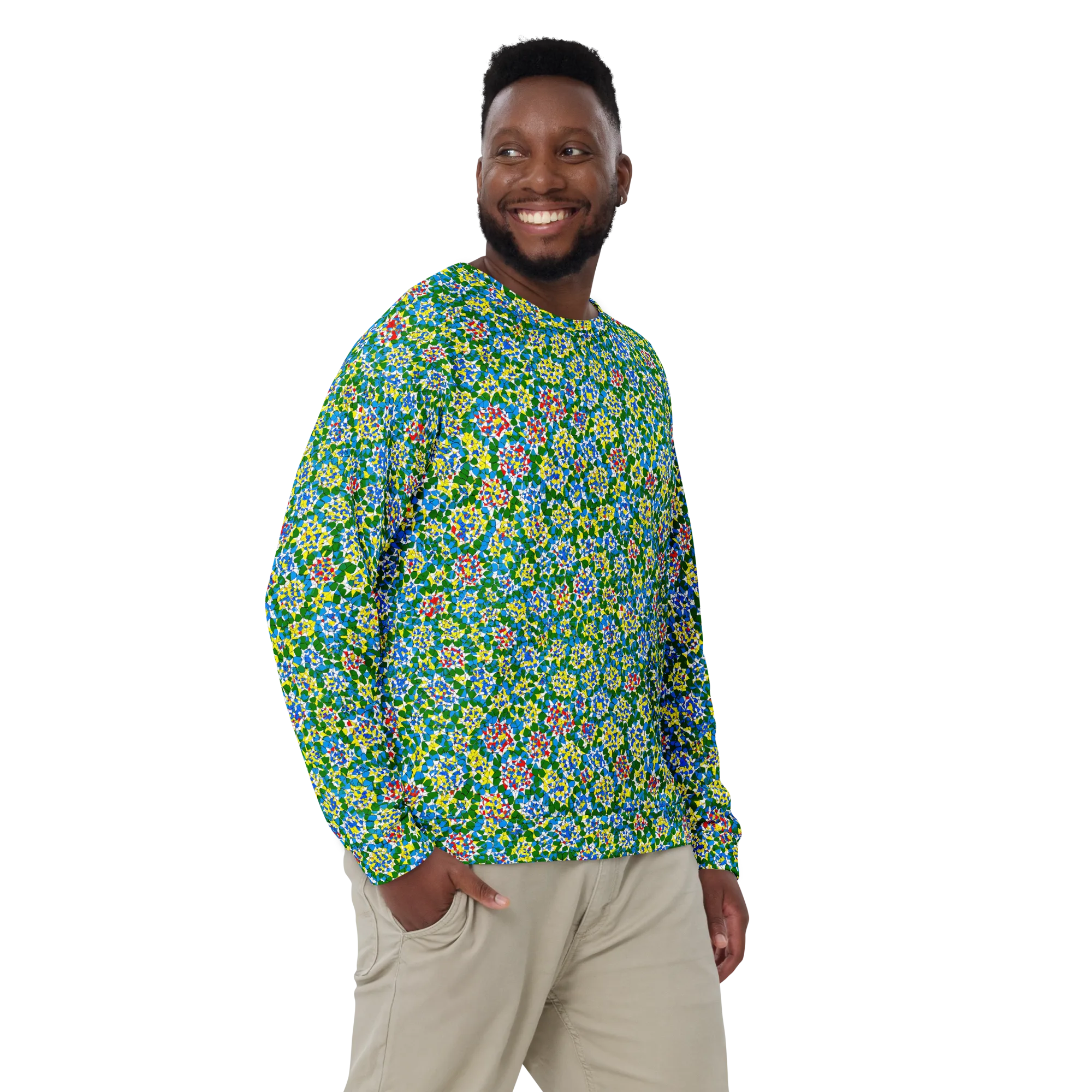 Chromatic Pebble Garden on Sweatshirt — Front