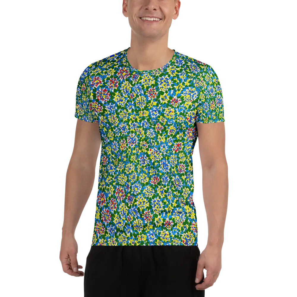 Chromatic Pebble Garden on Men's Athletic T-Shirt — Front