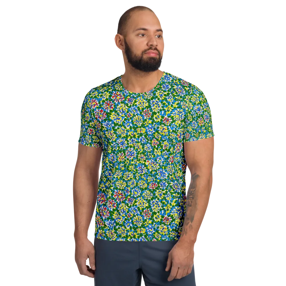 Chromatic Pebble Garden on Men's Athletic T-Shirt — Front