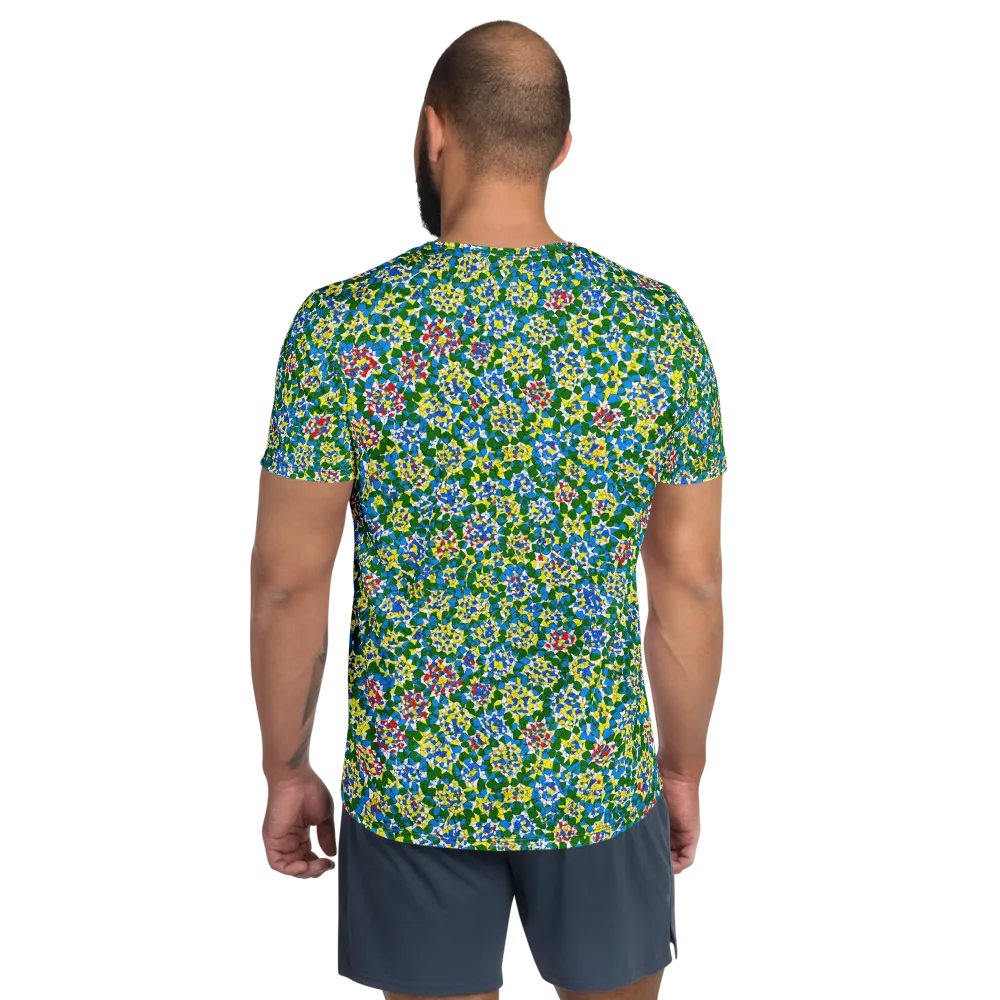Chromatic Pebble Garden on Men's Athletic T-Shirt — Back