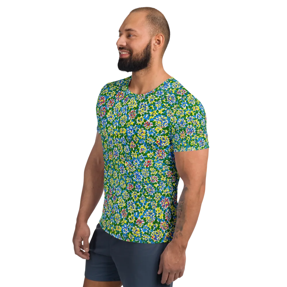 Chromatic Pebble Garden on Men's Athletic T-Shirt — Left