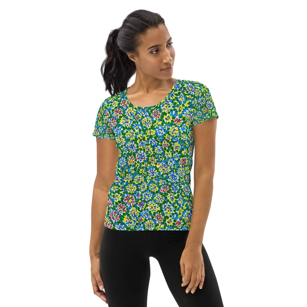 Chromatic Pebble Garden on Women's Athletic T-Shirt — Front