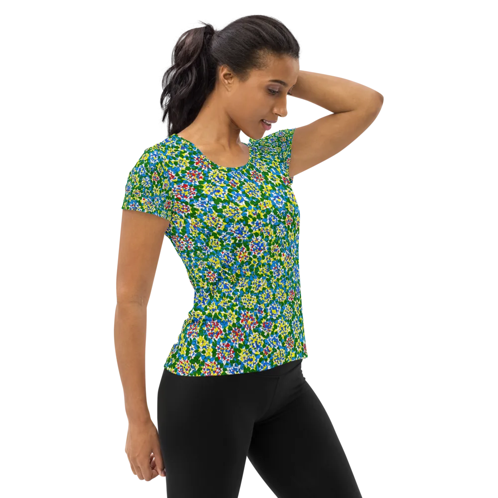 Chromatic Pebble Garden on Women's Athletic T-Shirt — Right
