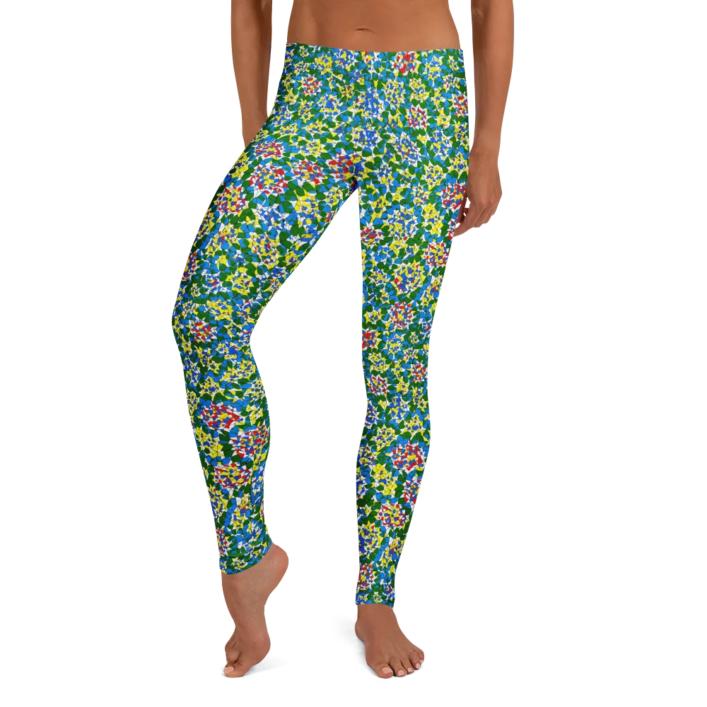Chromatic Pebble Garden on Leggings — Front
