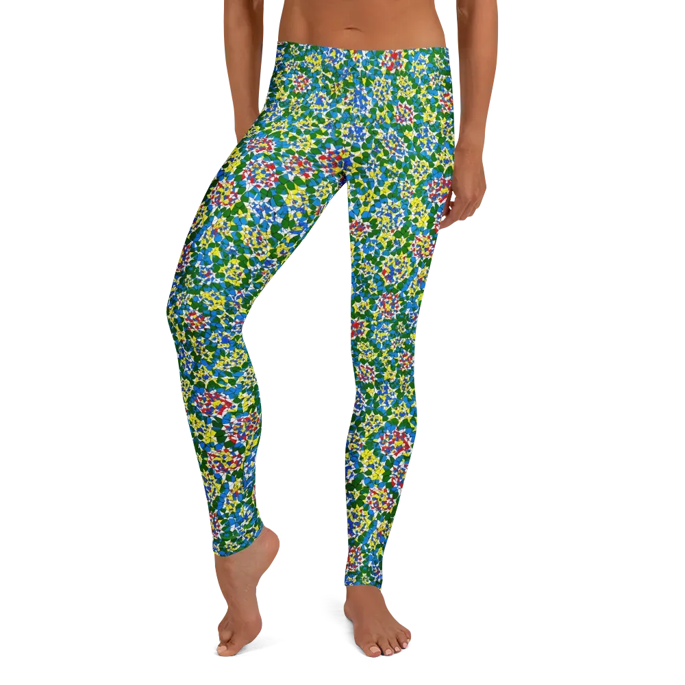 Chromatic Pebble Garden on Leggings — Front