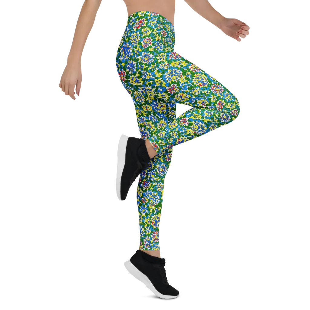 Chromatic Pebble Garden on Leggings — Right