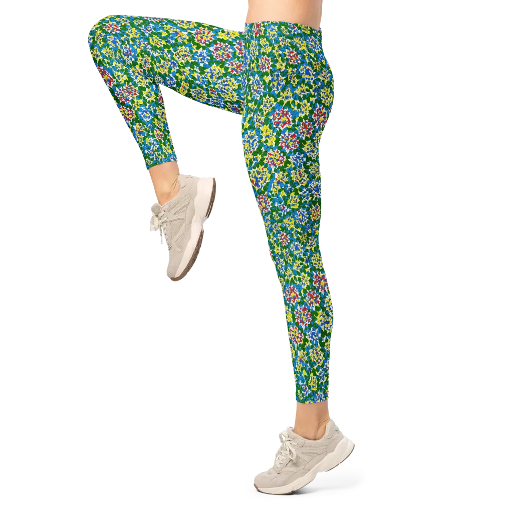 Chromatic Pebble Garden on Leggings — Left