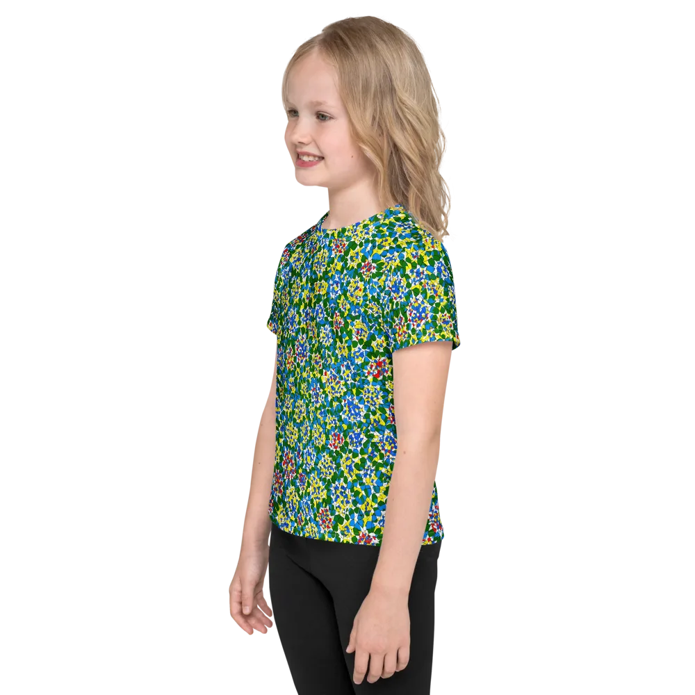 Chromatic Pebble Garden on Kids Crew Neck T-Shirt — Left