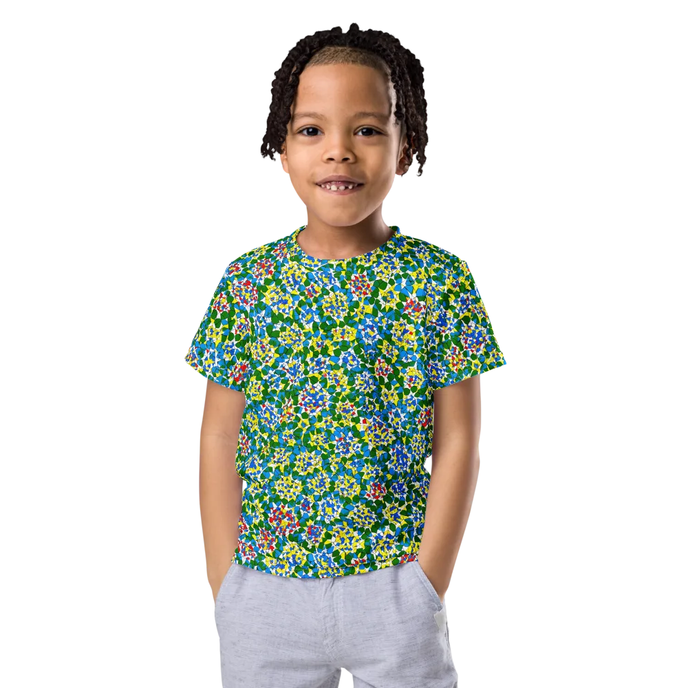Chromatic Pebble Garden on Kids Crew Neck T-Shirt — Front