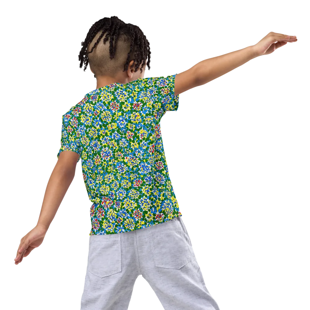 Chromatic Pebble Garden on Kids Crew Neck T-Shirt — Back