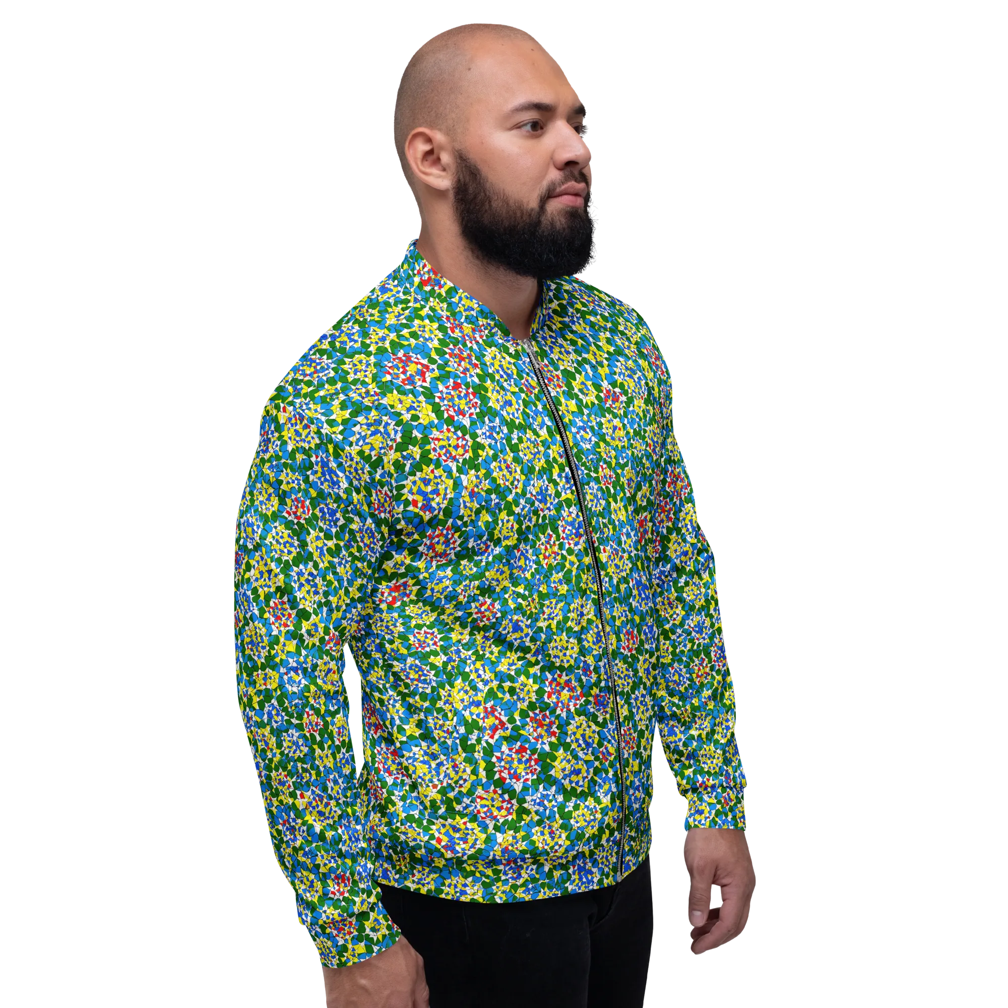 Chromatic Pebble Garden on Bomber Jacket — Right