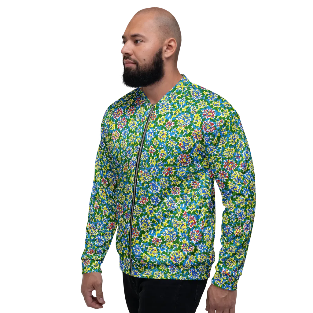 Chromatic Pebble Garden on Bomber Jacket — Left