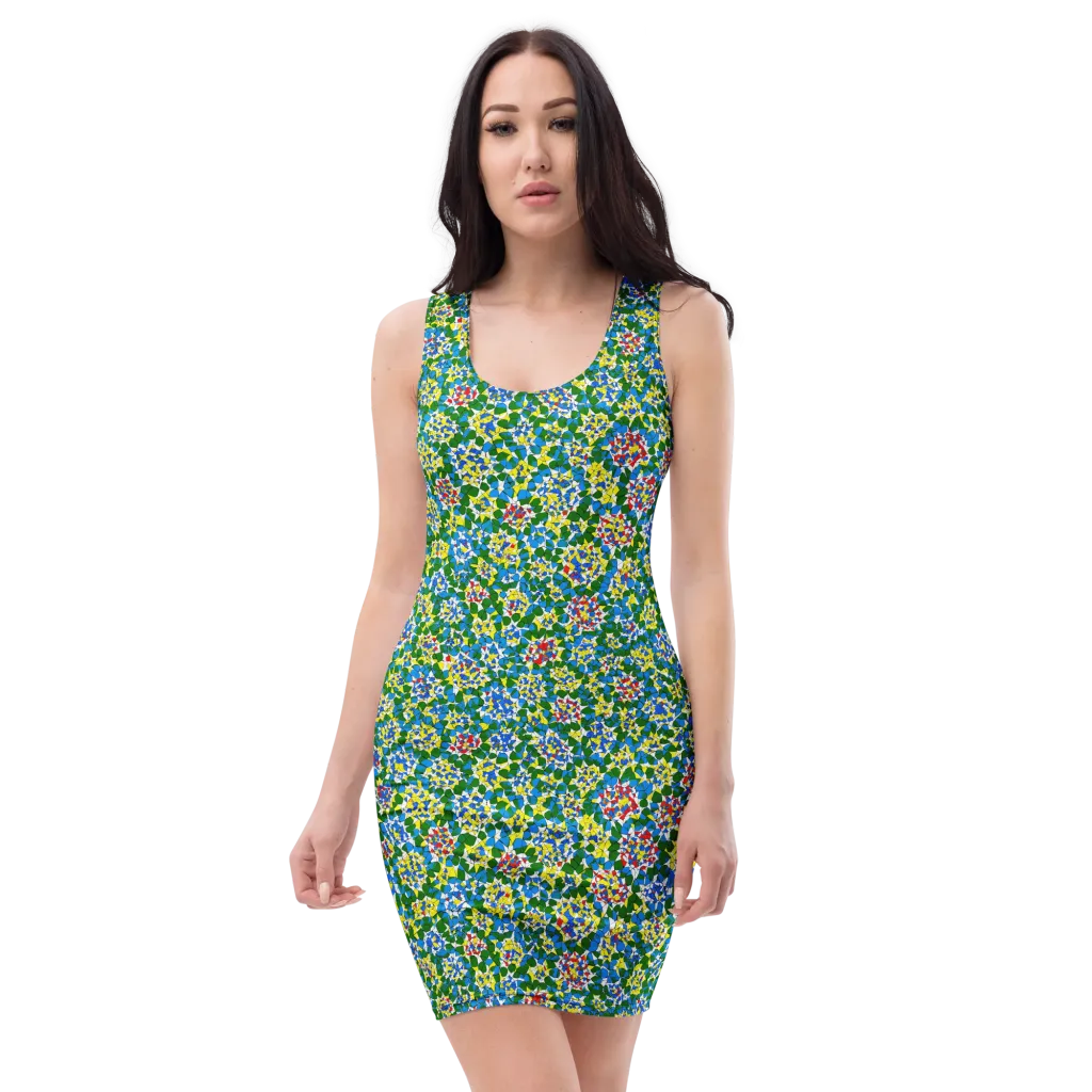 Chromatic Pebble Garden on Bodycon Dress — Front