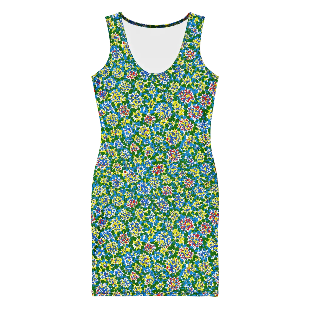 Chromatic Pebble Garden on Bodycon Dress — Front